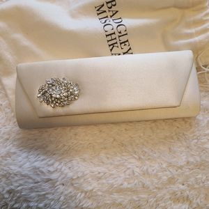 Badgley Mischka Embellished Ivory Bridal Clutch